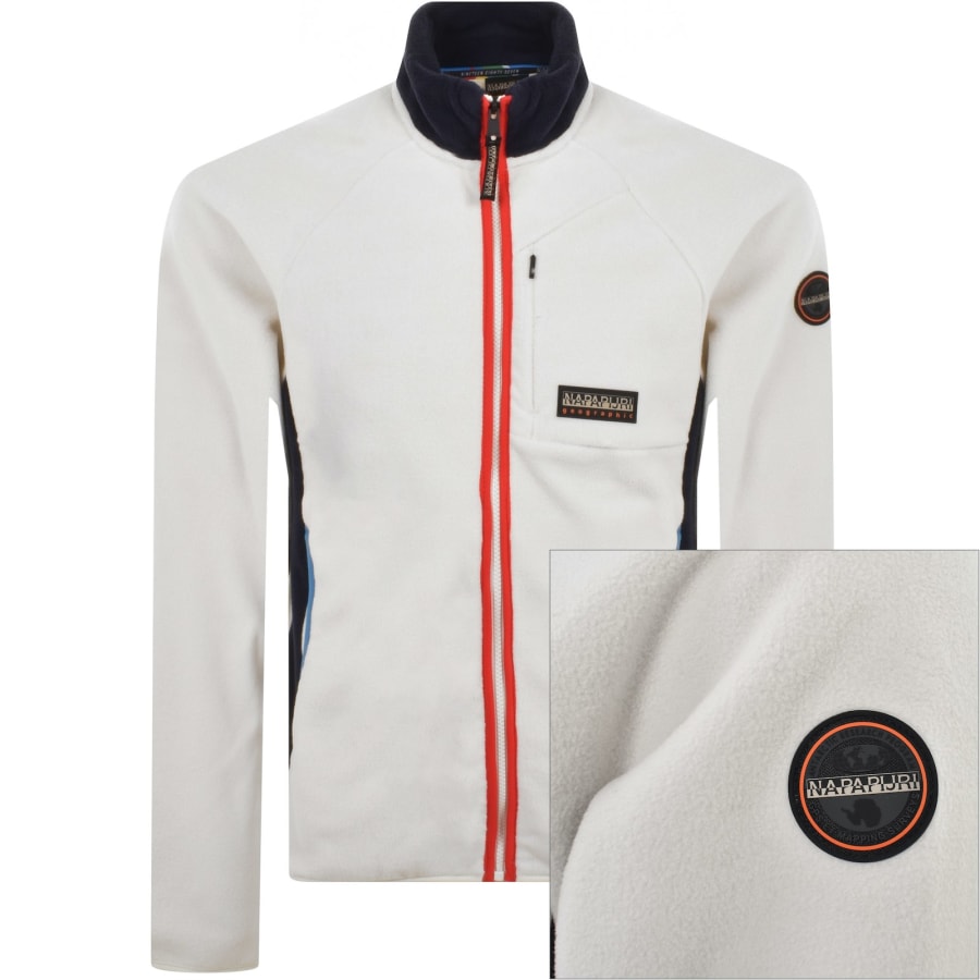 Napapijri T Dolent Full Zip Loose Fit Fleece Cream Mainline Menswear Ireland